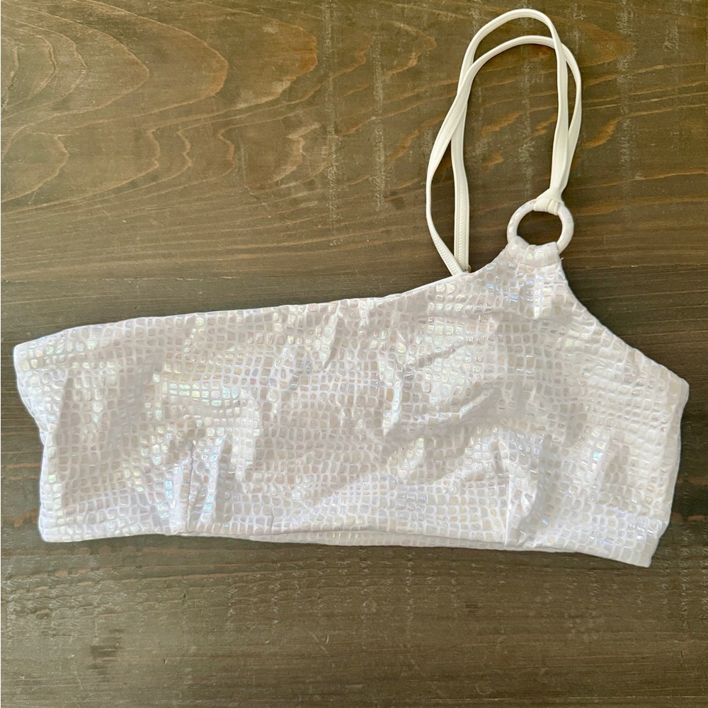 Pilyq White Textured Bikini Top